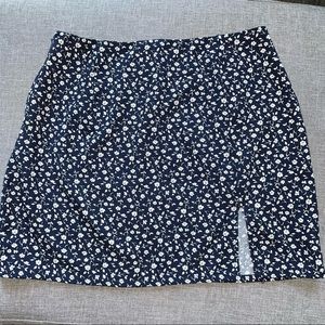 Navy blue floral paisley skirt